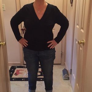 Charter Club Black knit top with 3/4 sleeves Sz XL